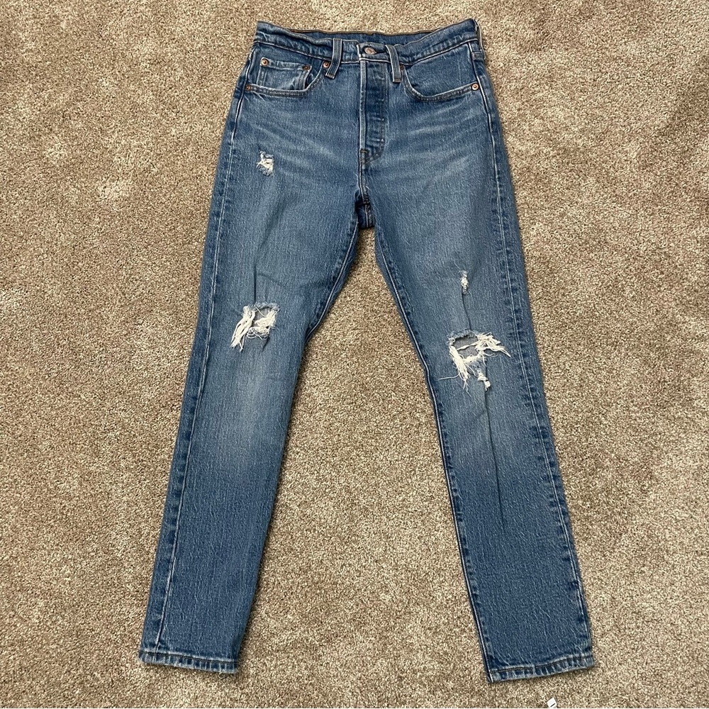 Levi's 501 Women's Skinny Jeans in Classic Blue - Picture 10 of 10